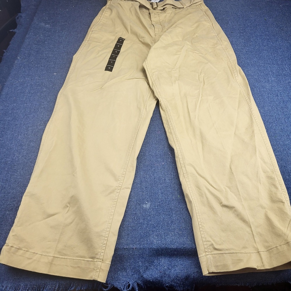 Banana Republic Ultra High-Rise Authentic Chino Tan Khaki Belted Pants NWT Sz 12